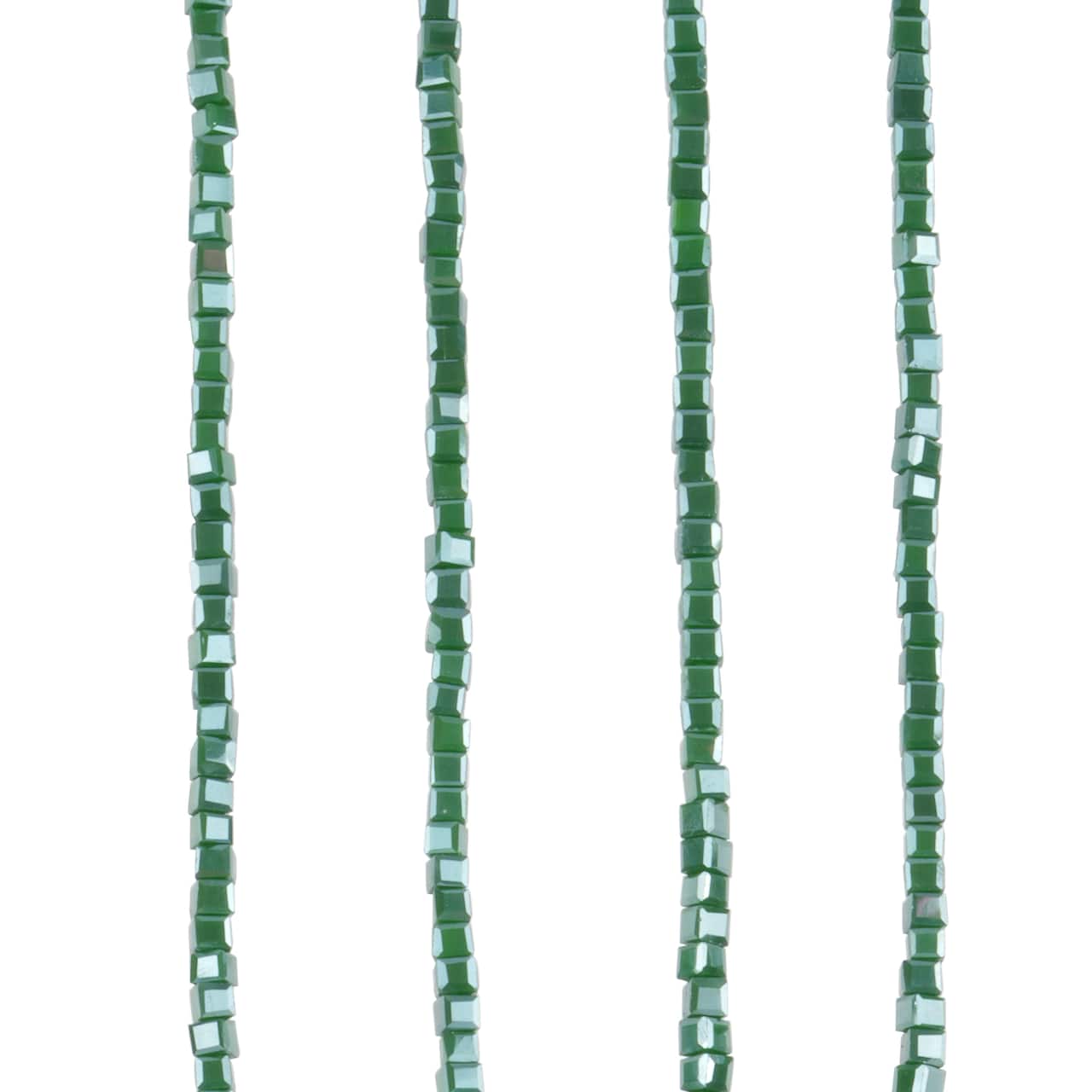 12 Pack: Green Cube Glass Beads, 2.5mm by Bead Landing™